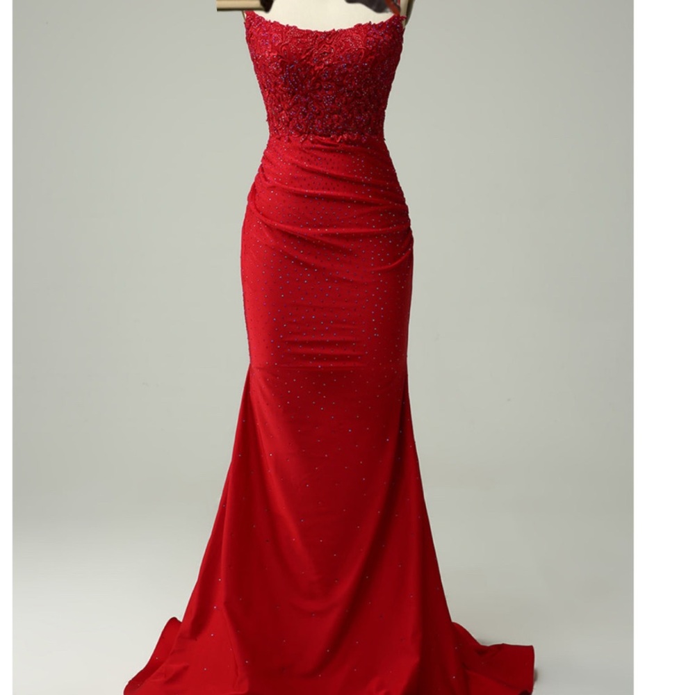 Elegant Red Halter Dress